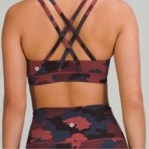 Lululemon Energy Bra- Heritage 365 Camo Smoky Red Night Sea Multi- size 6